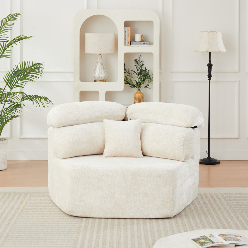 53 inch modern cream colored single seater lounge chair - Temu