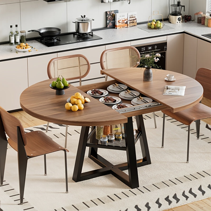 extendable dining table 4 8 modern round table removable - Temu