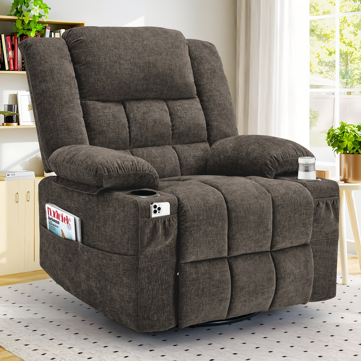 swivel recliner living room single lounge chair medium sized - Temu