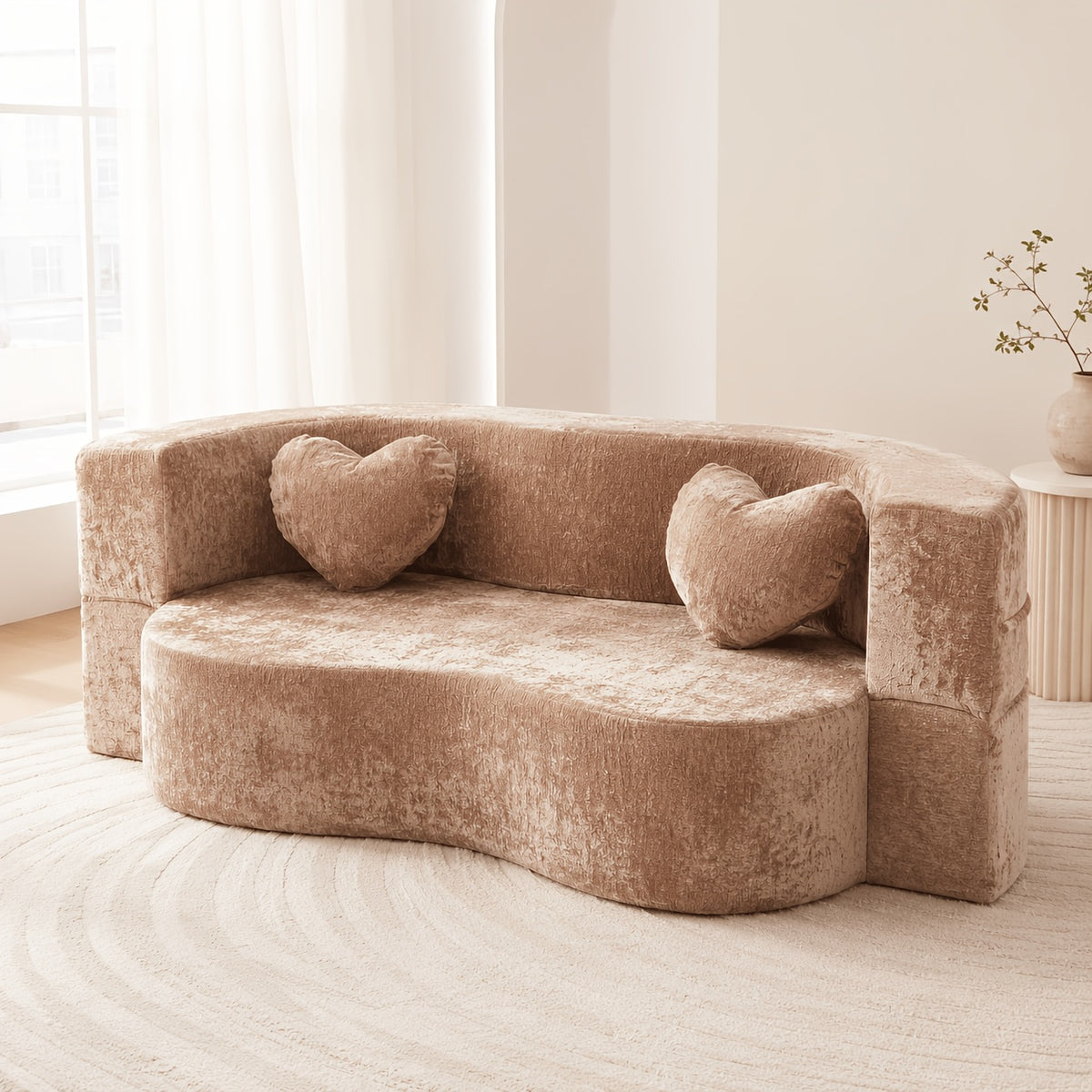 modern 2 in 1 convertible loveseat sofa bed curved sleeper - Temu