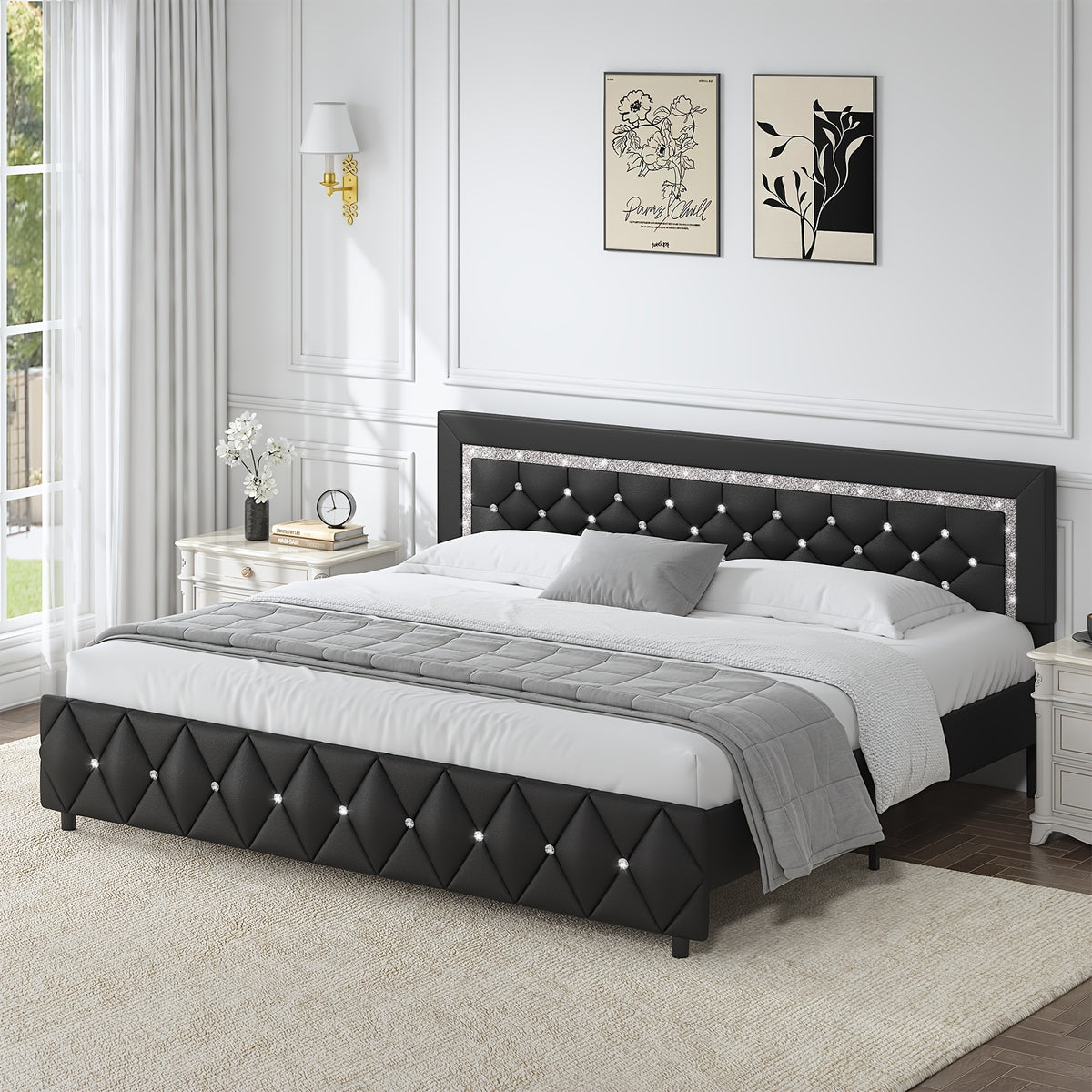 halloween twin full queen king upholstered bed frame diamond - Temu