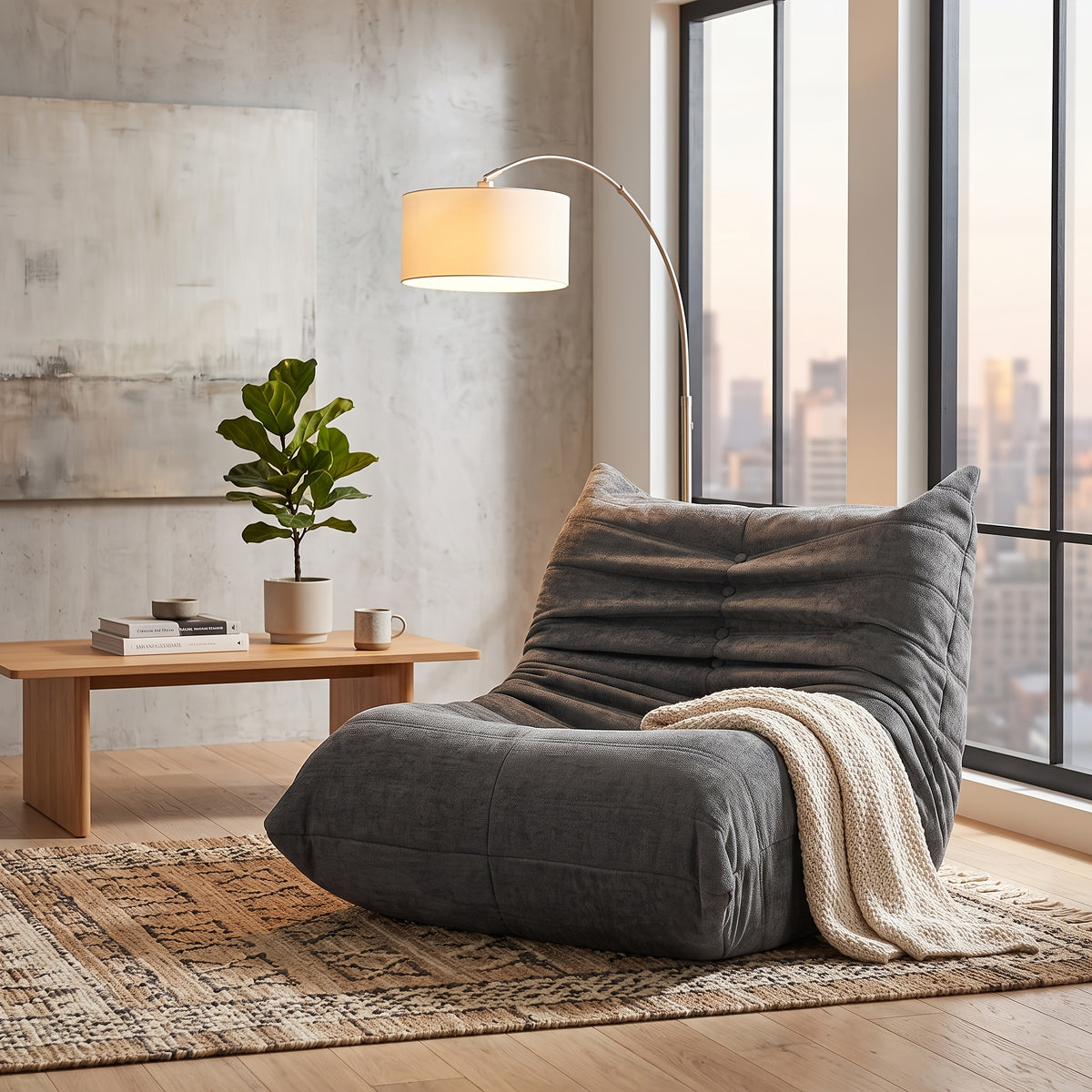 oversized bean bag chair   premium fabric foam filled - Temu