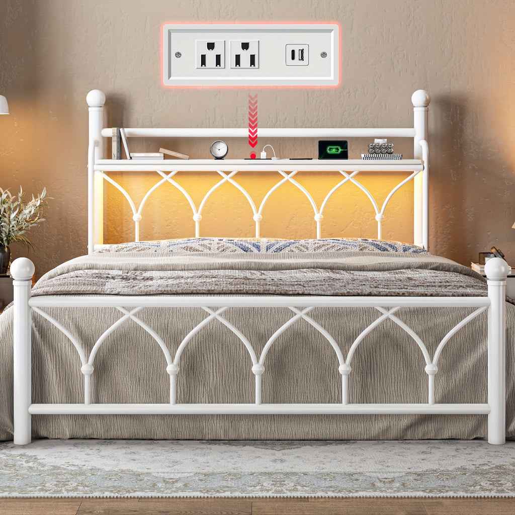 twin full queen bed frame headboard metal twin full queen - Temu
