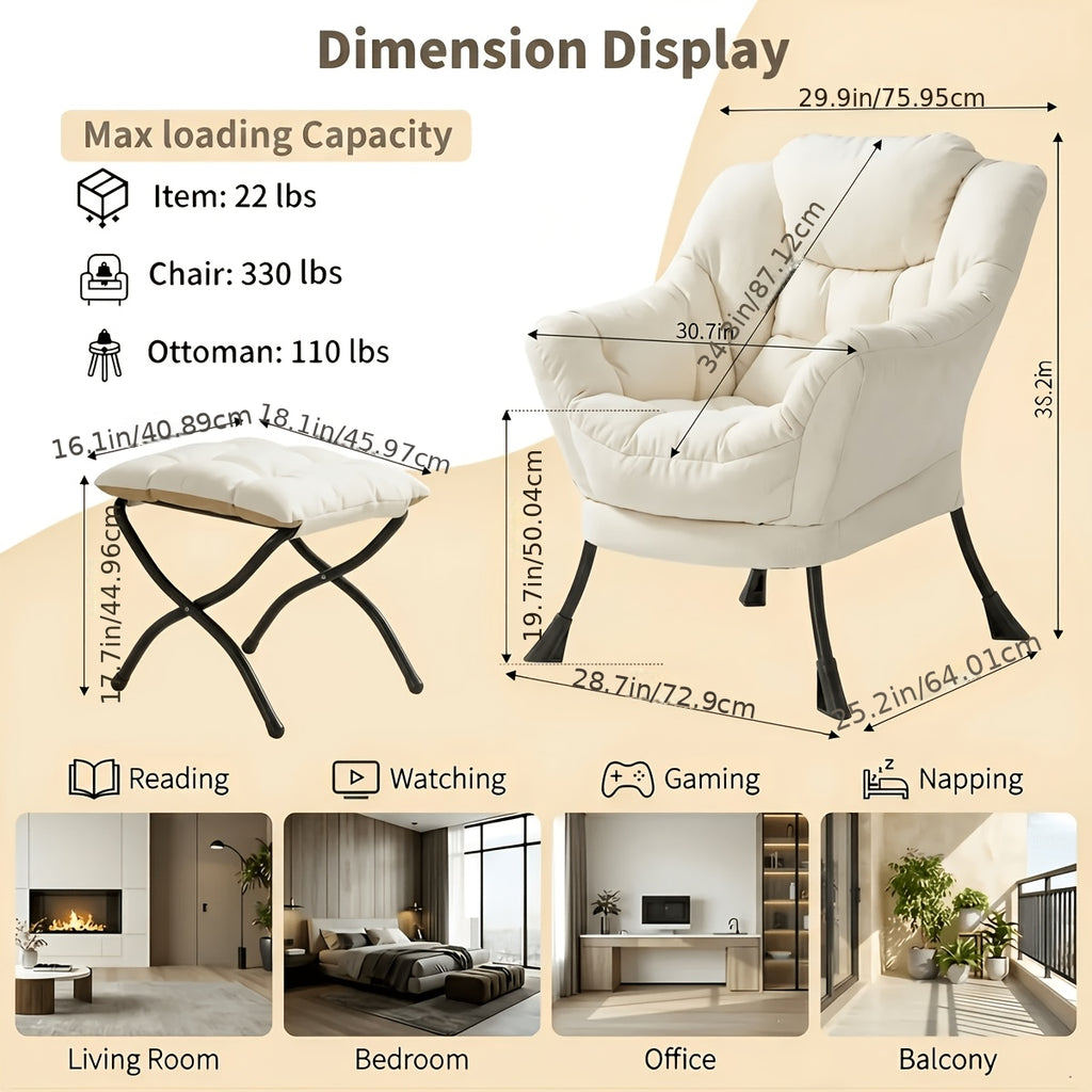 foldable   modern comfy lounge chair large - Temu