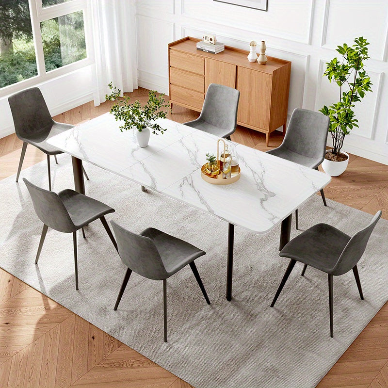 7pcs dining table chair set 63 78 7 inch expandable dining - Temu