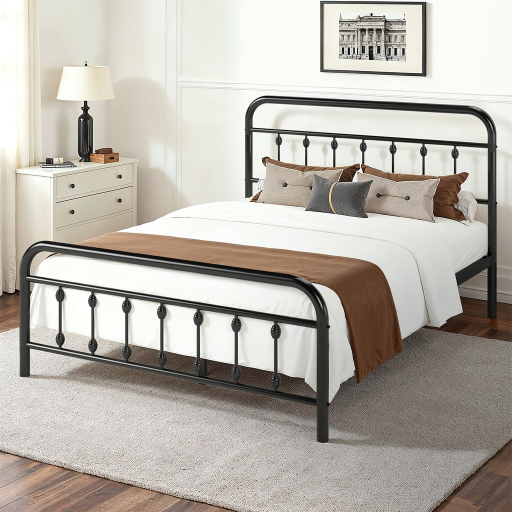 14 inch vintage metal bed frame iron headboard footboard - Temu