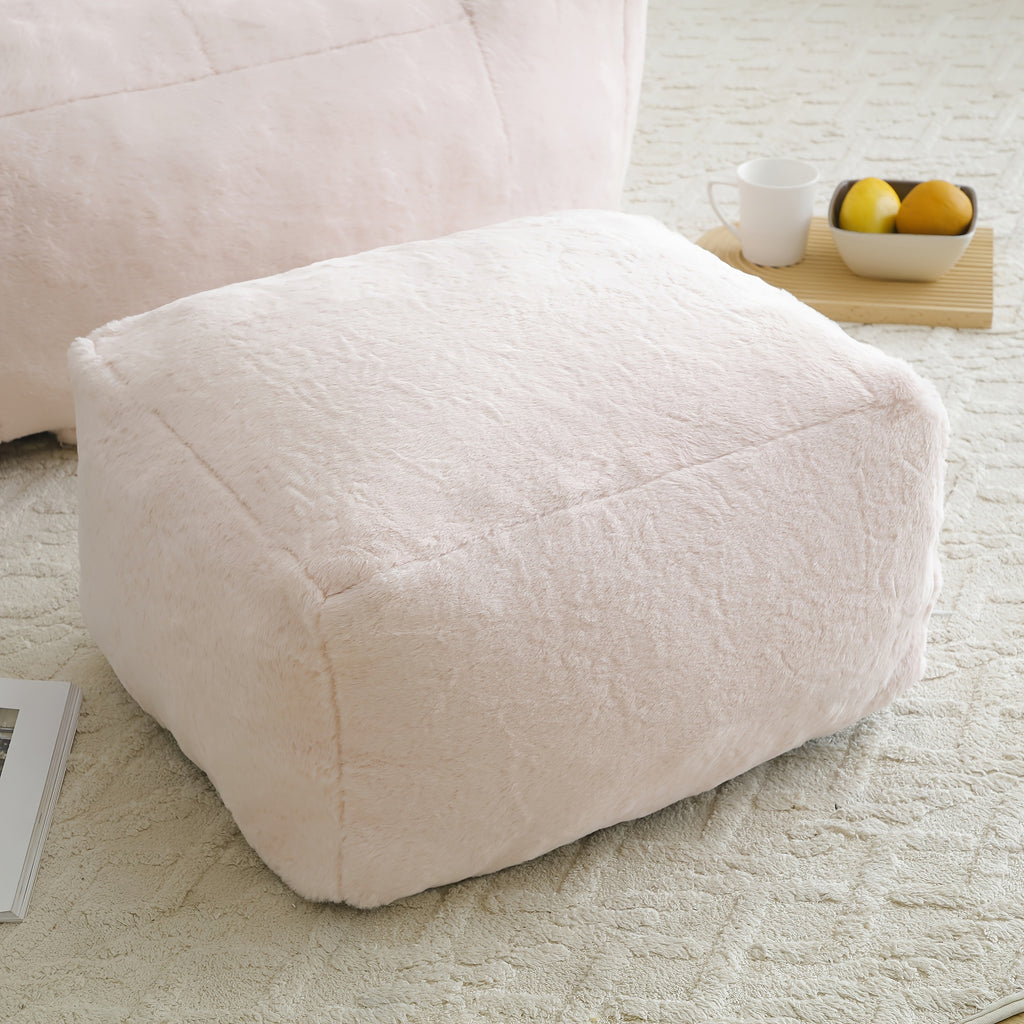 bean bag chair footrest faux fur lazy sofa seashell shaped - Temu