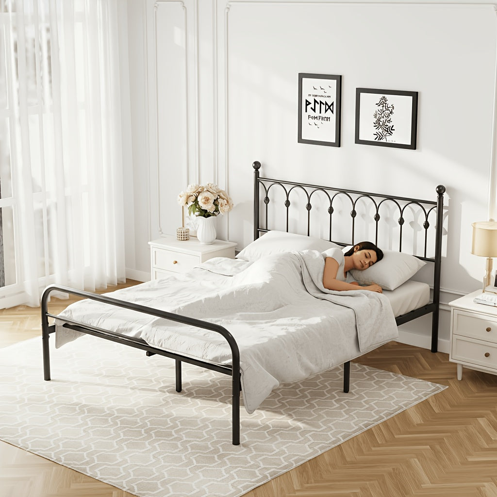 a metal bed frame featuring bed storage a rounded base - Temu