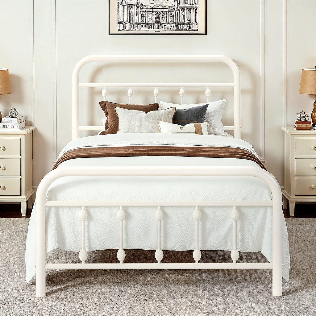 14 inch vintage metal bed frame iron headboard footboard - Temu