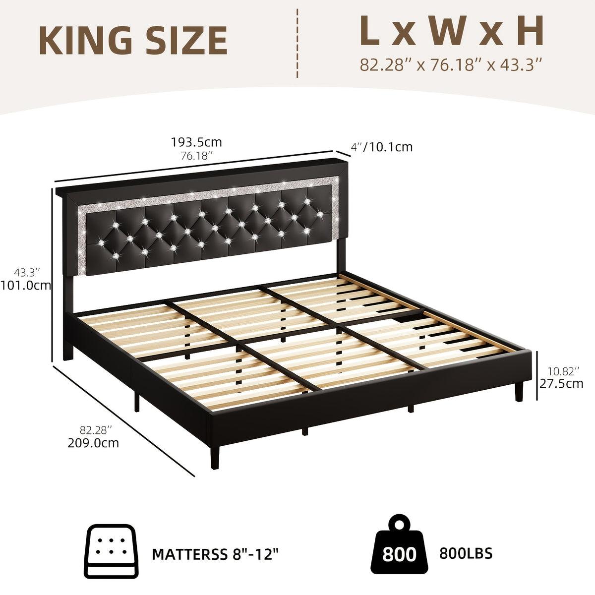 twin full queen king size bed frame storage headboard - Temu