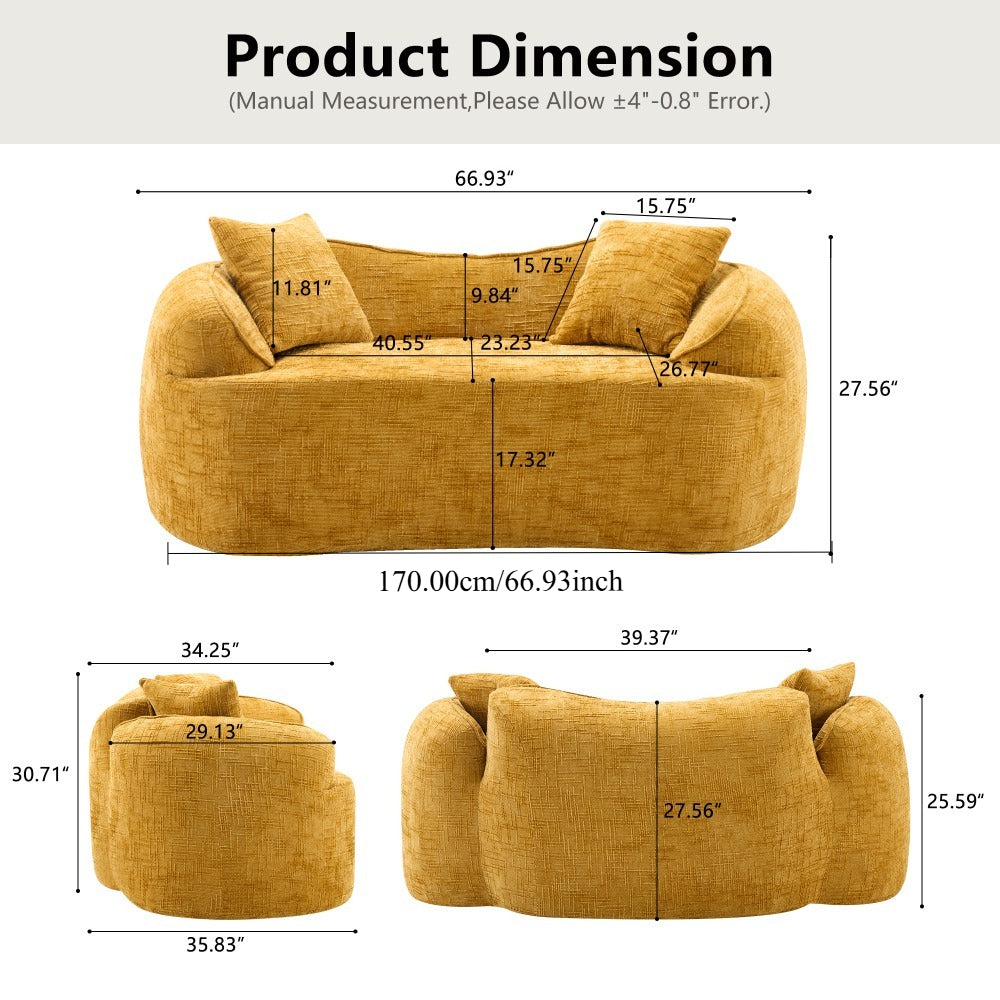 curved two person compress sofa armrests sides   two - Temu