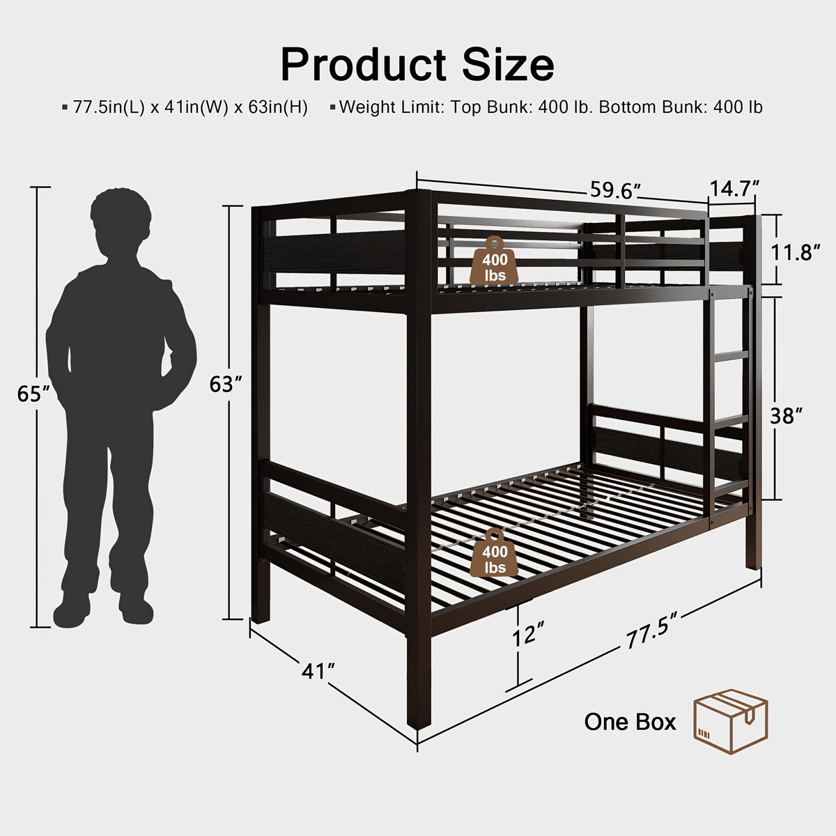 heavy duty metal bed ladder full length   bed - Temu