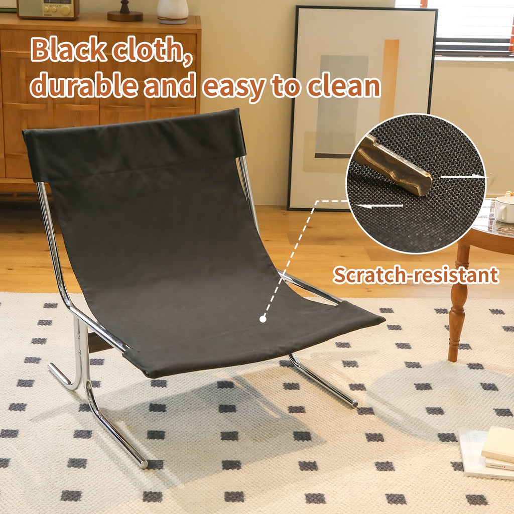 faux leather accent chair chrome metallegs armless modern - Temu