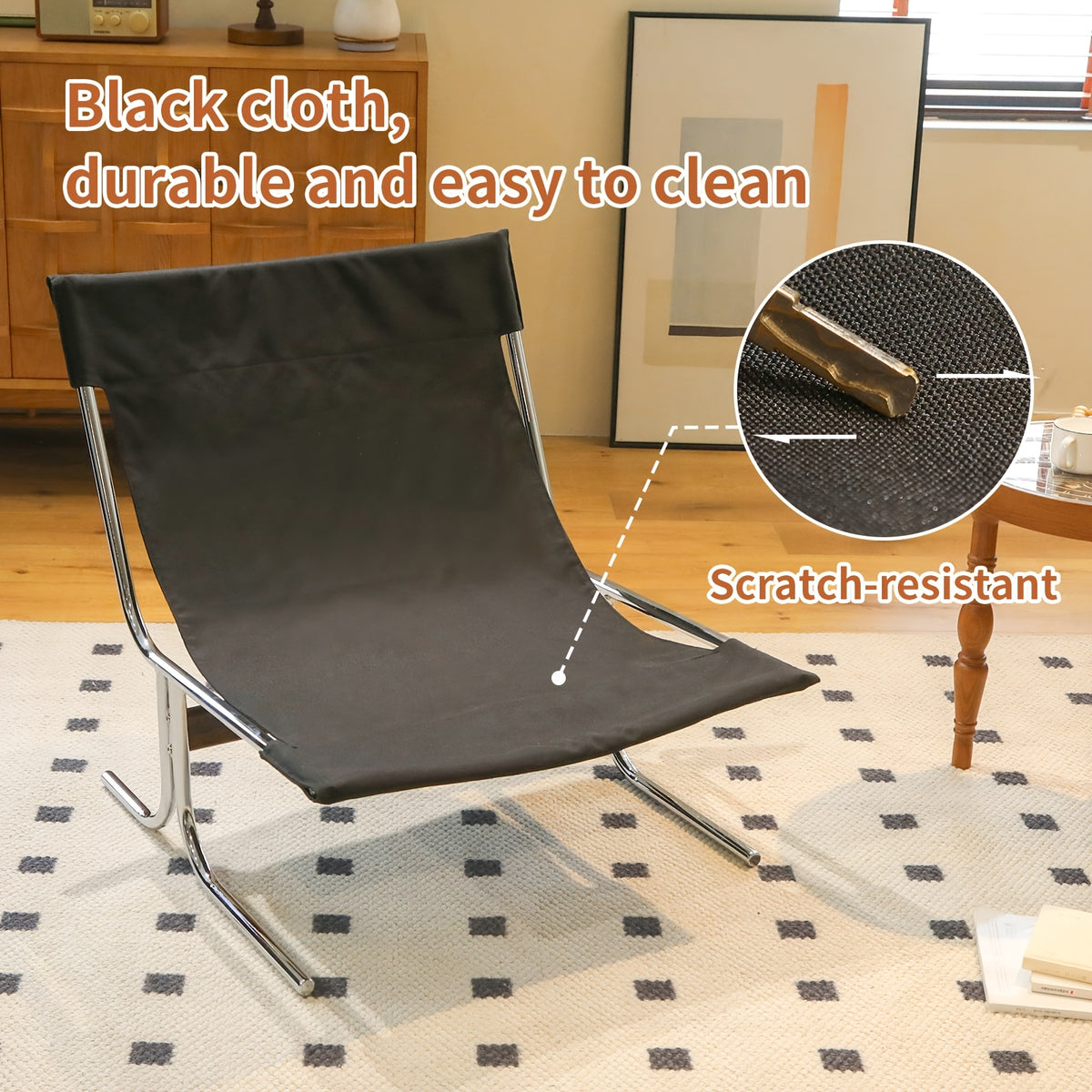 faux leather accent chair chrome metallegs armless modern - Temu
