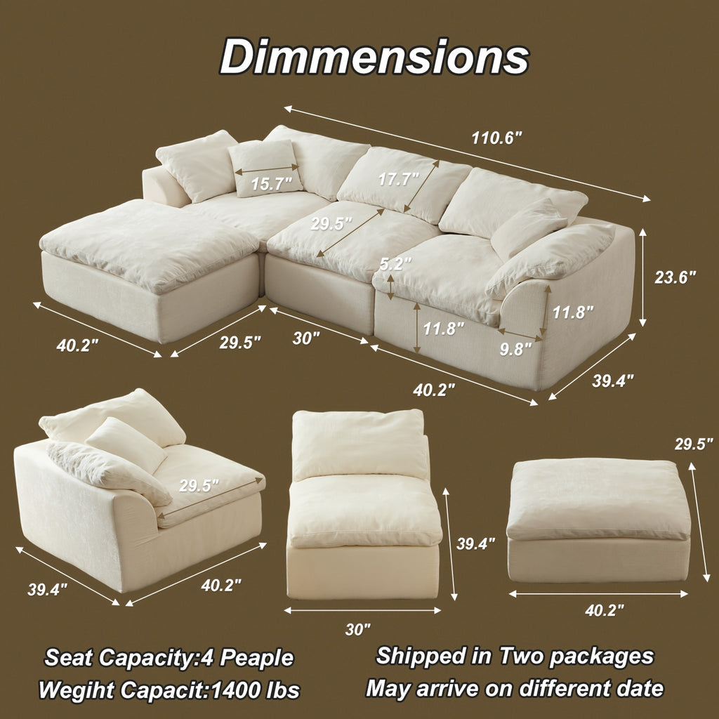 cloud shaped l shaped sofa living room frameless comfortable - Temu