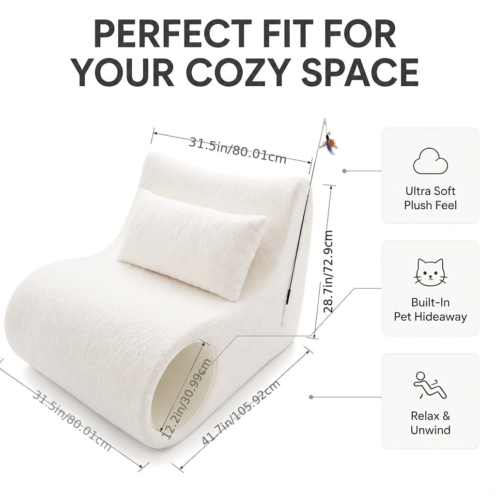 pet friendly teddy lounge chair human pet shared single sofa - Temu