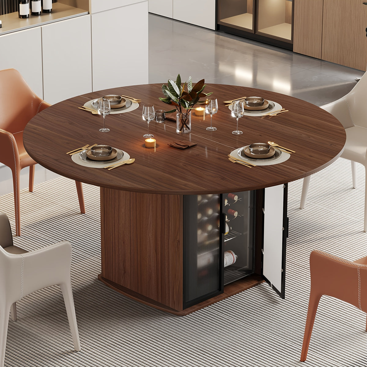 47 modern round dining table storage fridge space suitable 4 - Temu