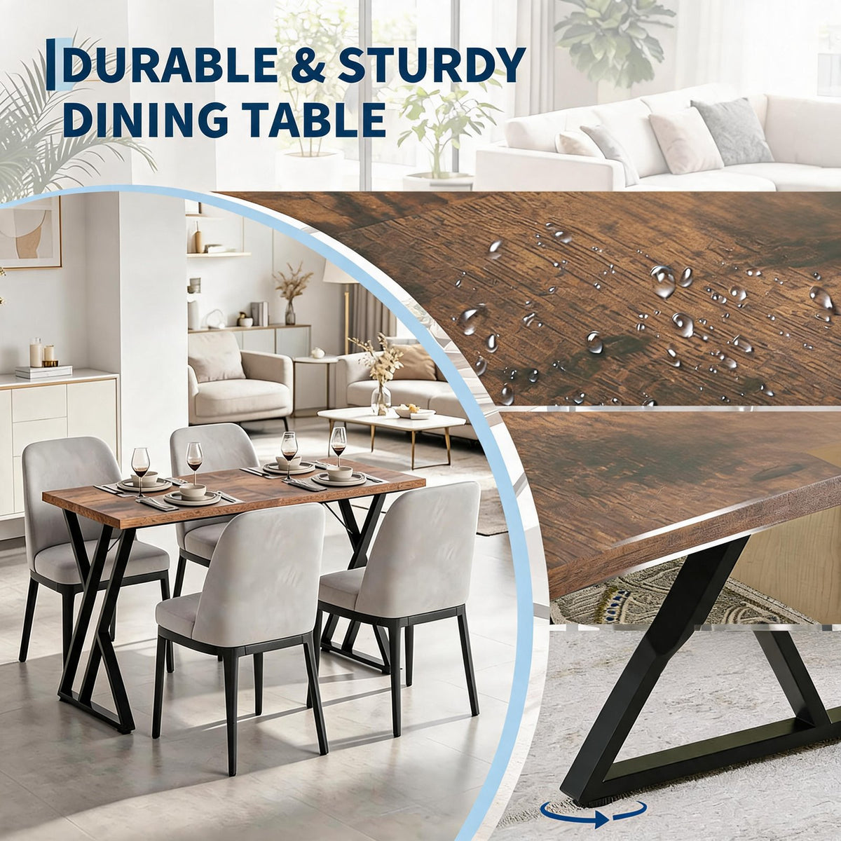 rectangle dining table 4   table sturdy top - Temu