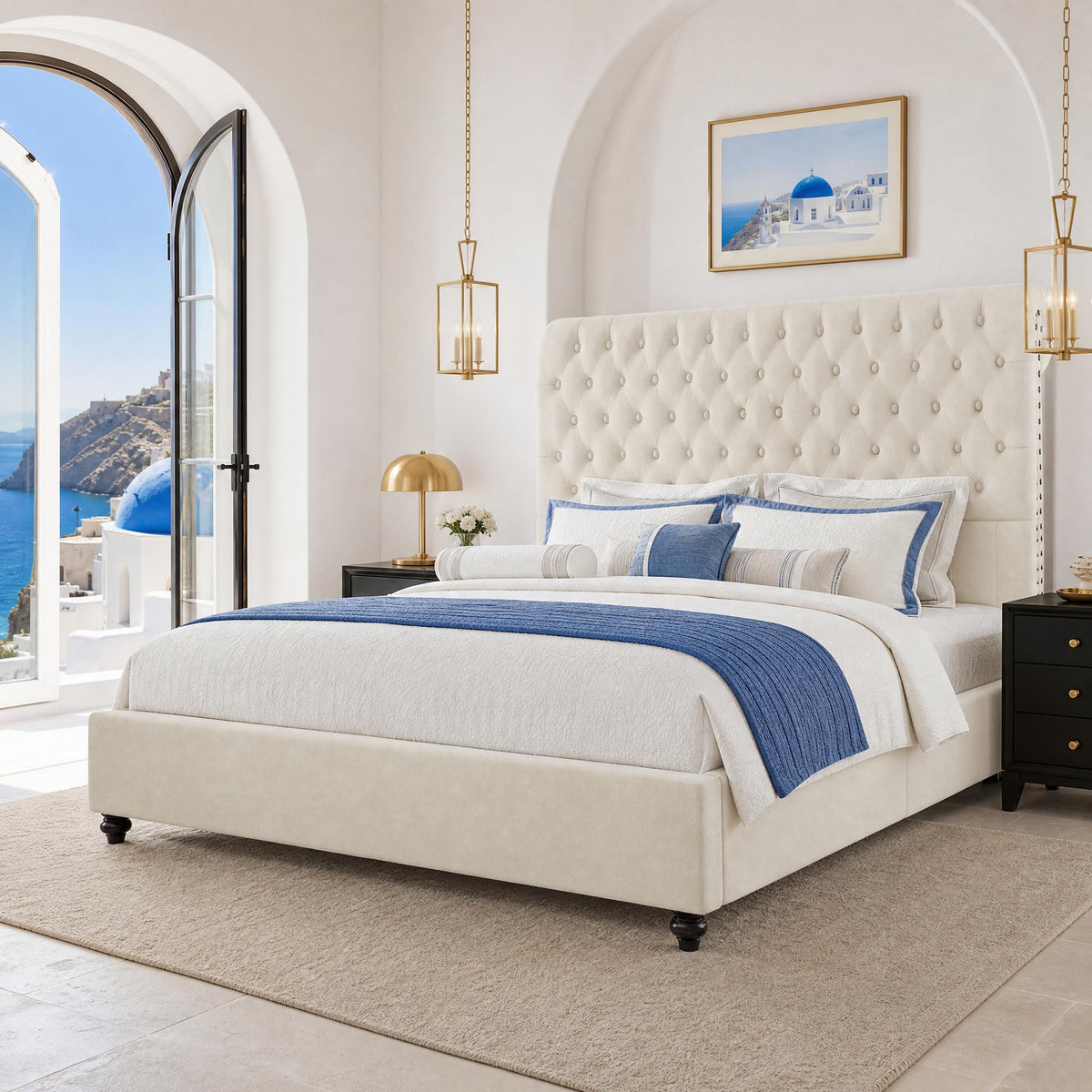 velvet upholstered   frame tufted headboard - Temu