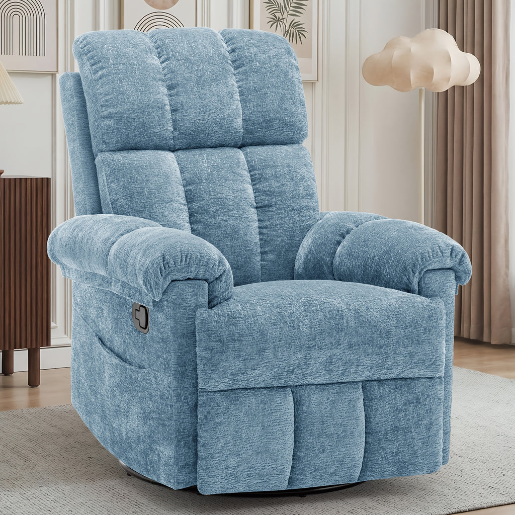 chenille manual swivel rocking chair comfortable fabric high - Temu