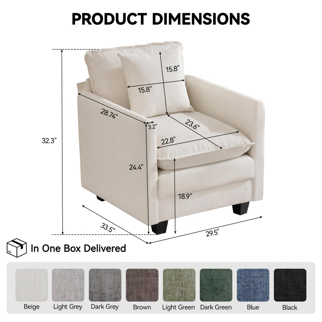 30 cloud single couch 1 seater modern accent chair throw - Temu