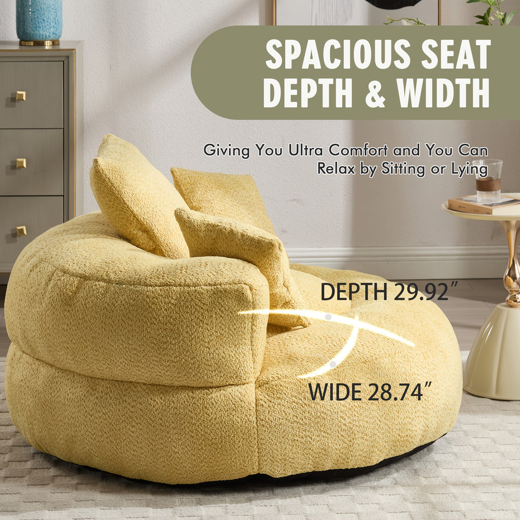 lazy sofa chenille durable   lounger high back bean - Temu