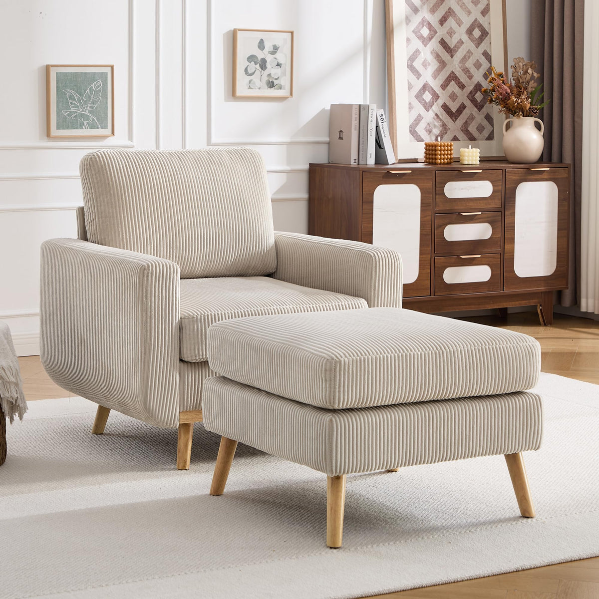 accent chair reading chair deep seat corduroy armchair - Temu