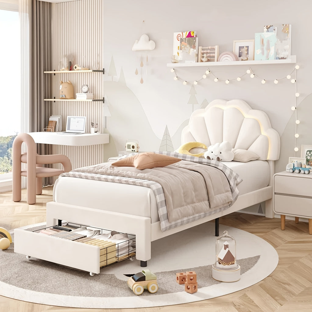 fultru led bed frame featuring a   storage drawer - Temu