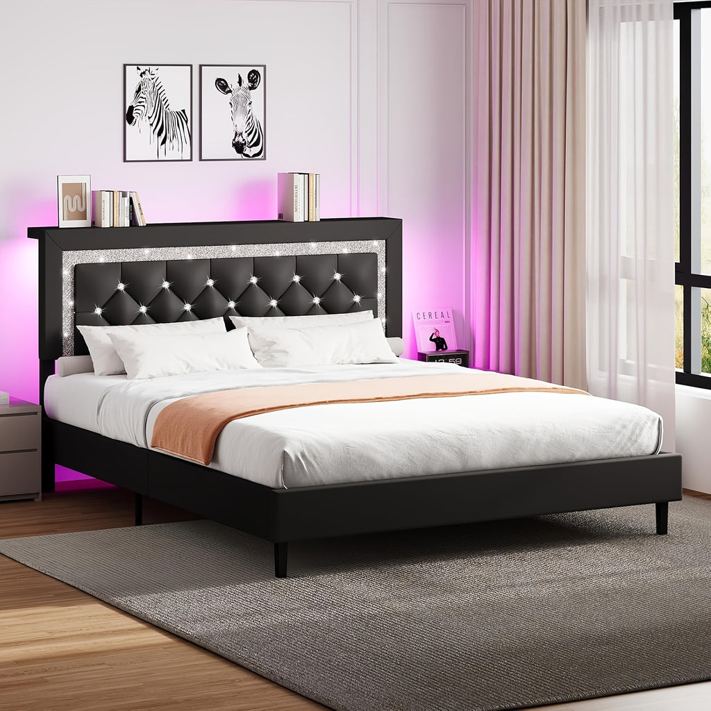 twin full queen king size bed frame storage headboard - Temu
