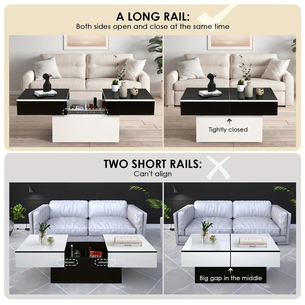 37 5 50 8 extendable coffee table storage high gloss   - Temu