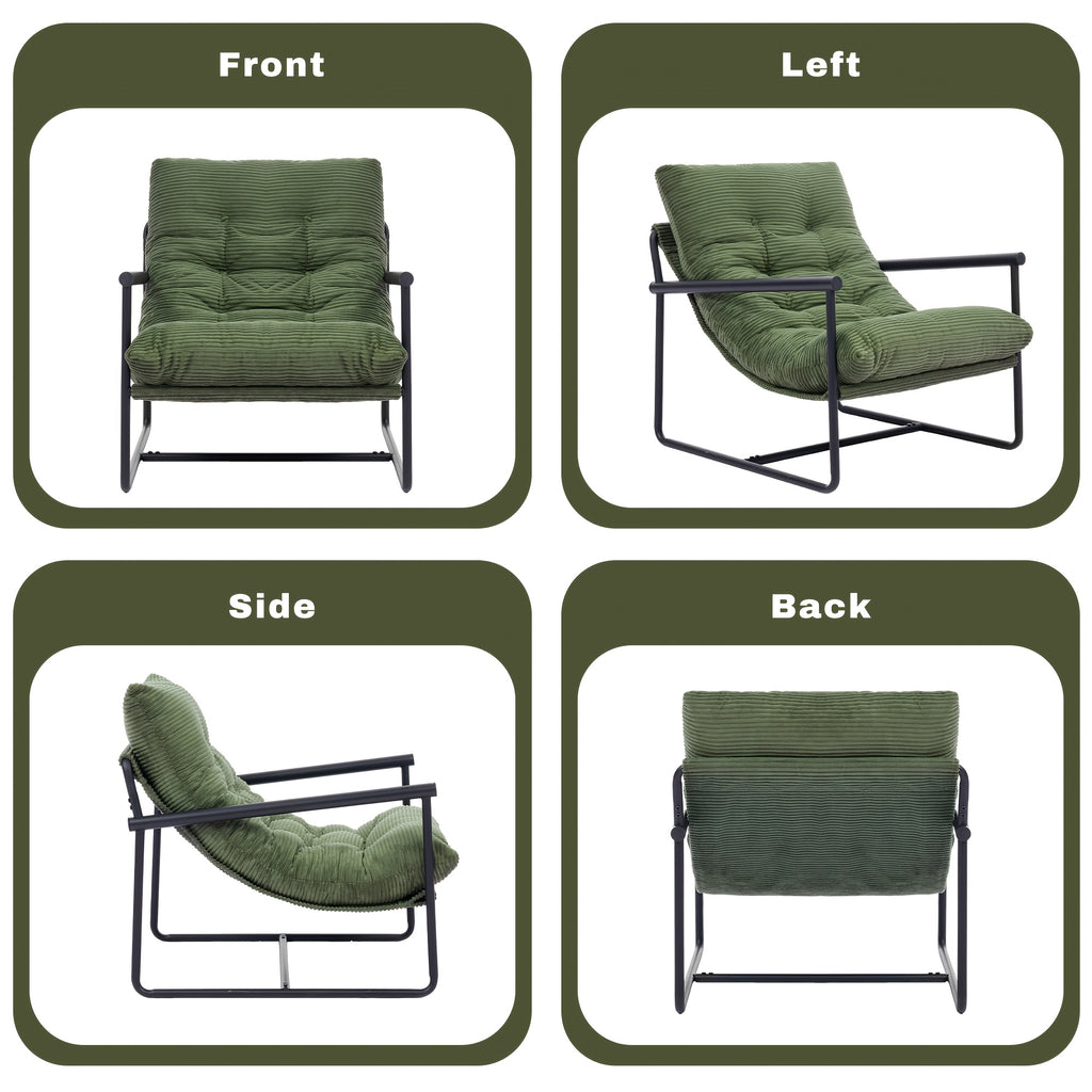 oversized corduroy accent lounge chair tufted thick padded - Temu