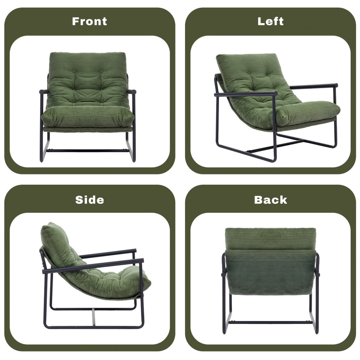 oversized corduroy accent lounge chair tufted thick padded - Temu