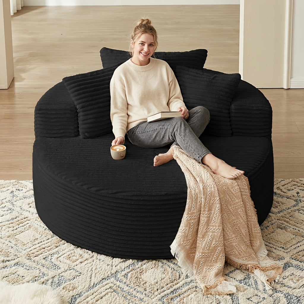 55 oversized round lounge chair boneless couch living room - Temu