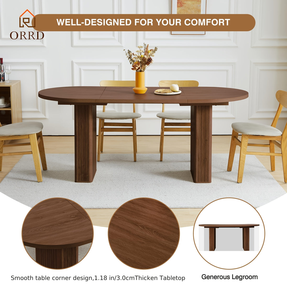 oval dining table suitable 4 6 people - Temu