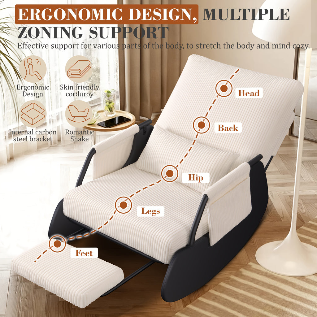 corduroy rocking chair footrest cover washable - Temu