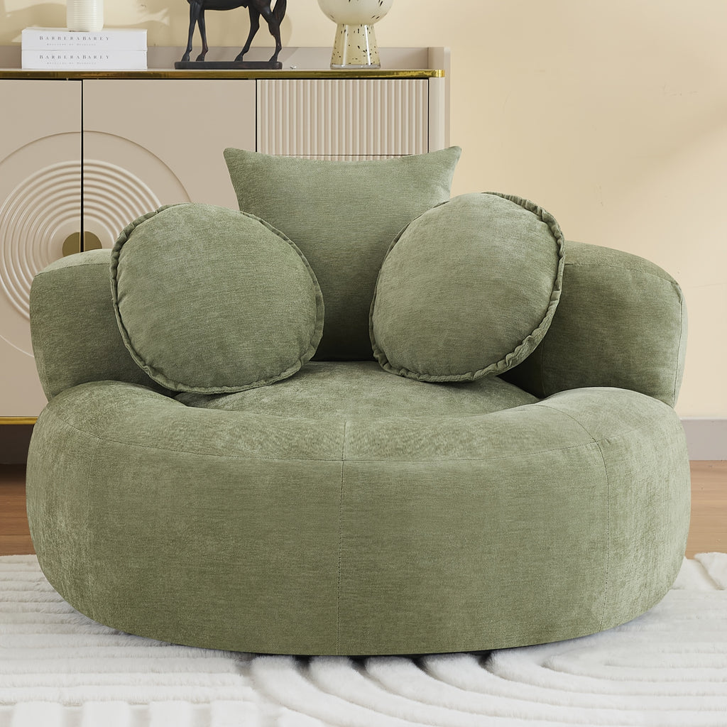 round oversized chair floor sofa chair chenille compressed - Temu