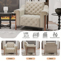 cozy accent chair faux leather modern living room chairs   - Temu