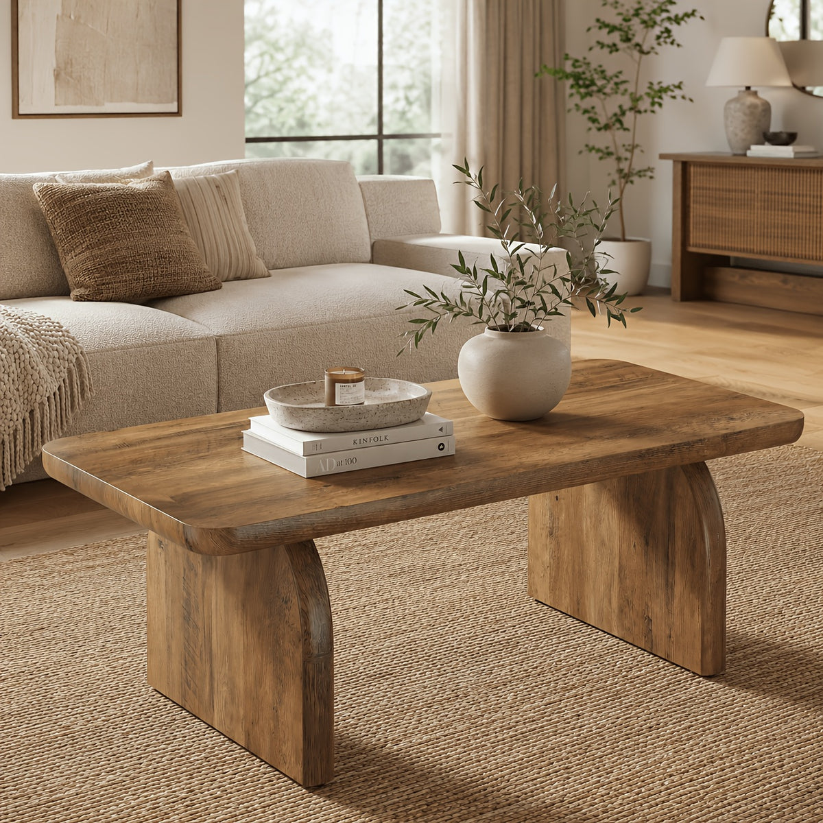 rustic wood   table rectangular living room - Temu