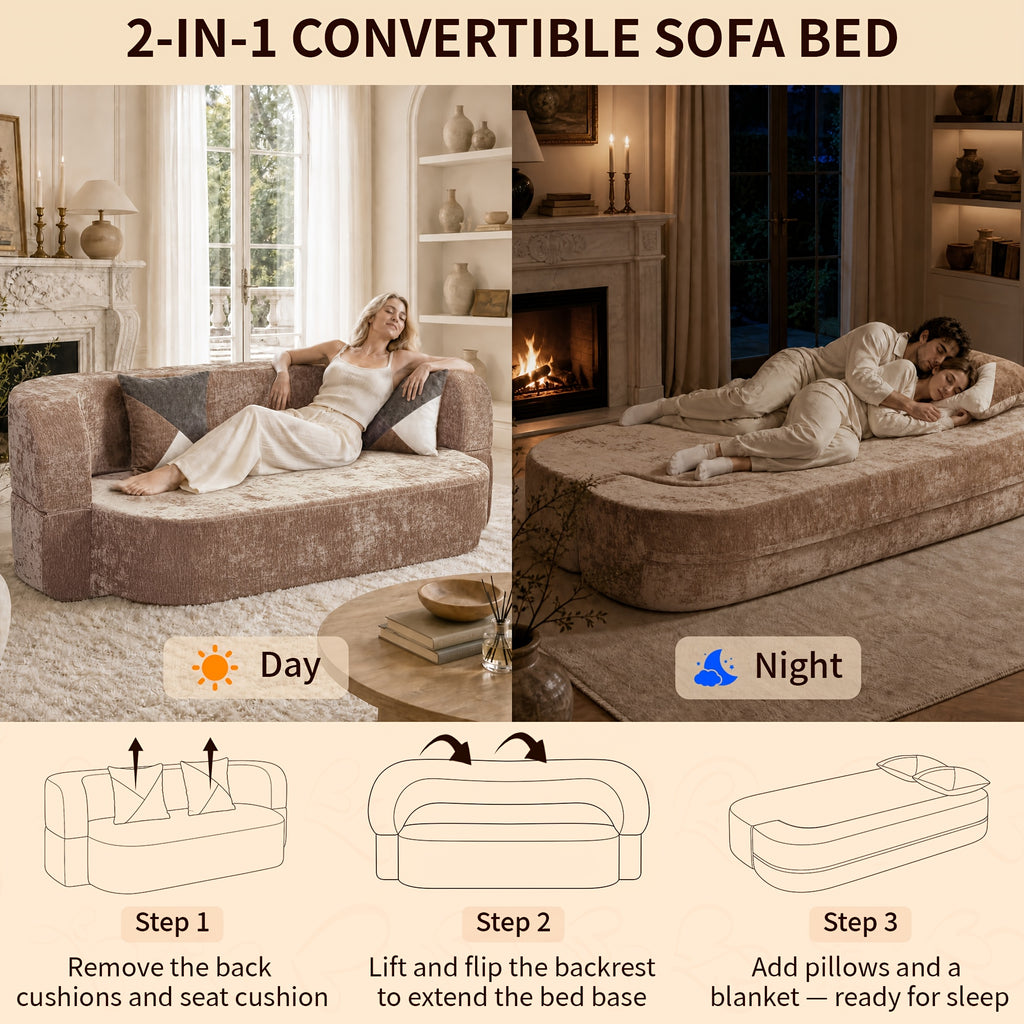 79 convertible sofa bed boneless couch small 2 in 1 folding - Temu