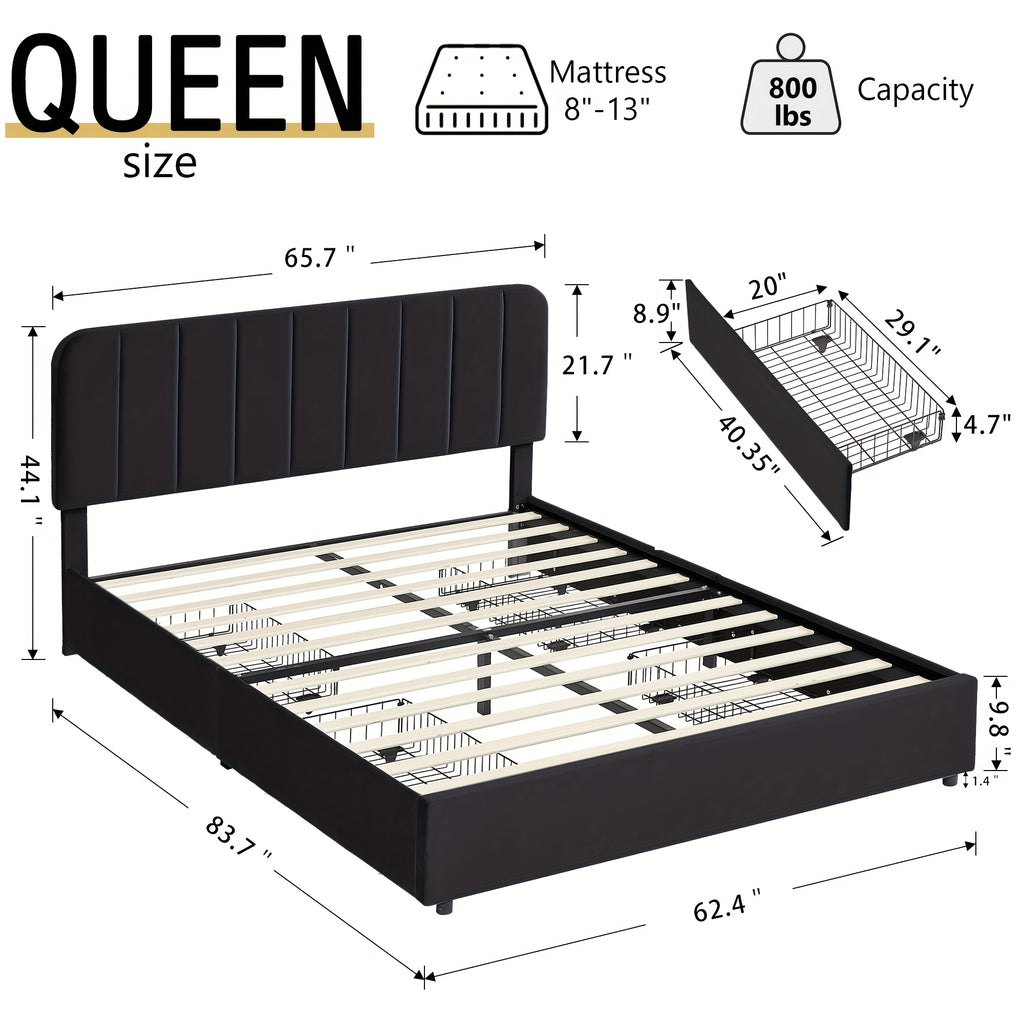 twin full queen king size upholstered bed frame drawers - Temu