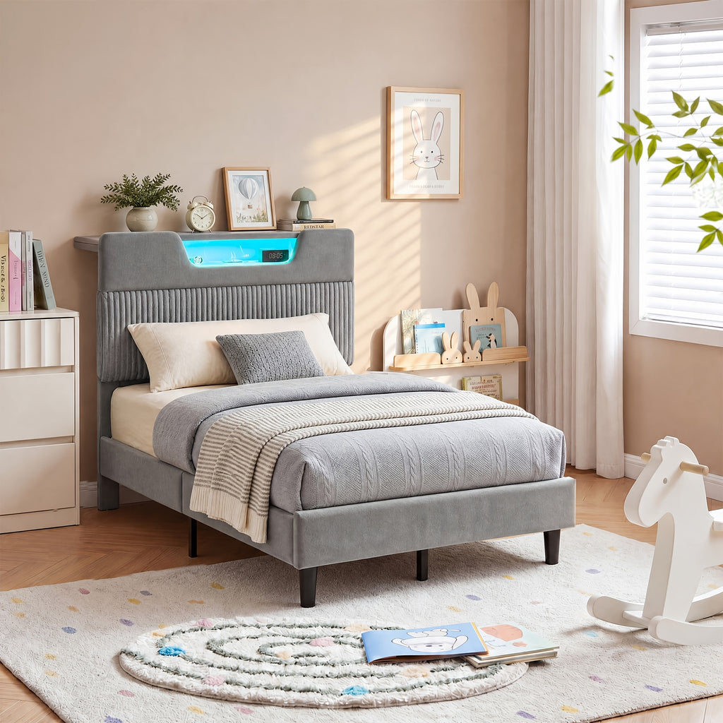 block hollow velvet bed frame led - Temu