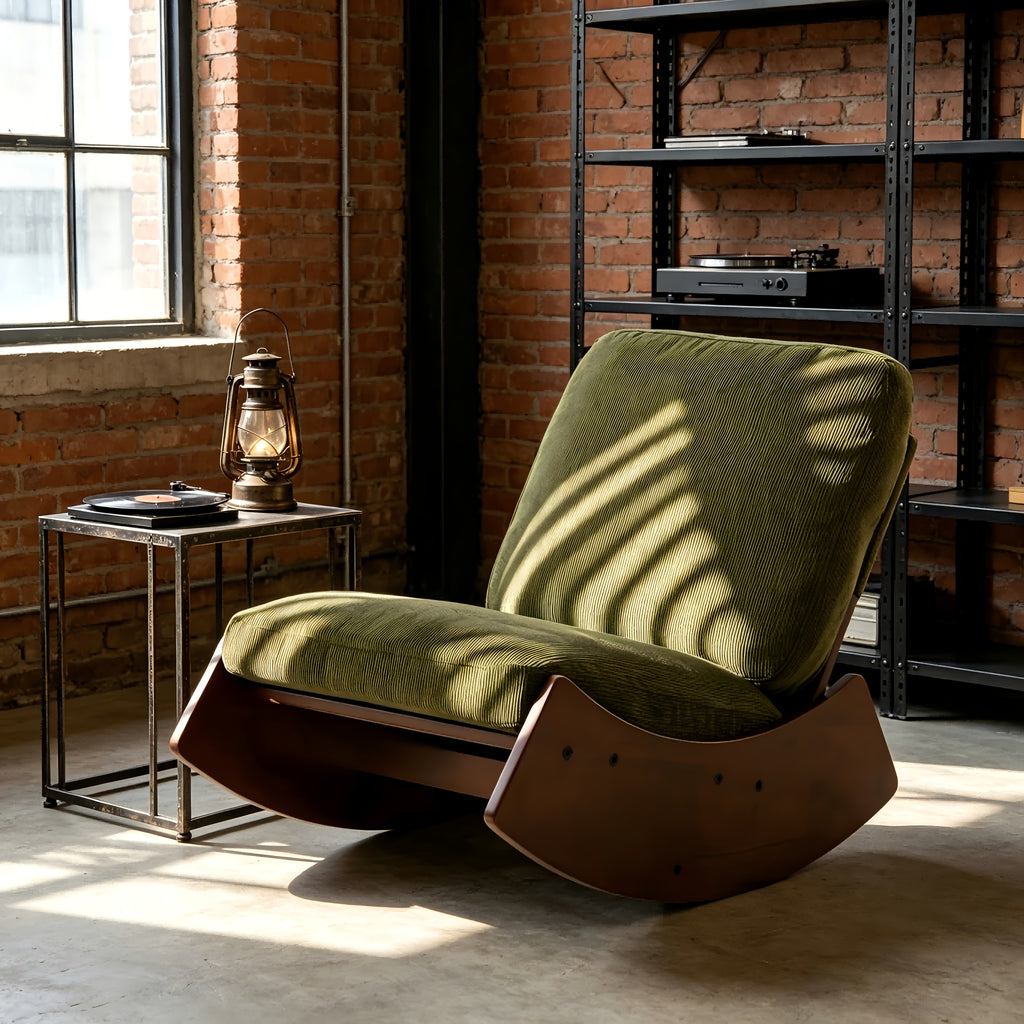 single retro   century modern rocking chair thick cushion - Temu