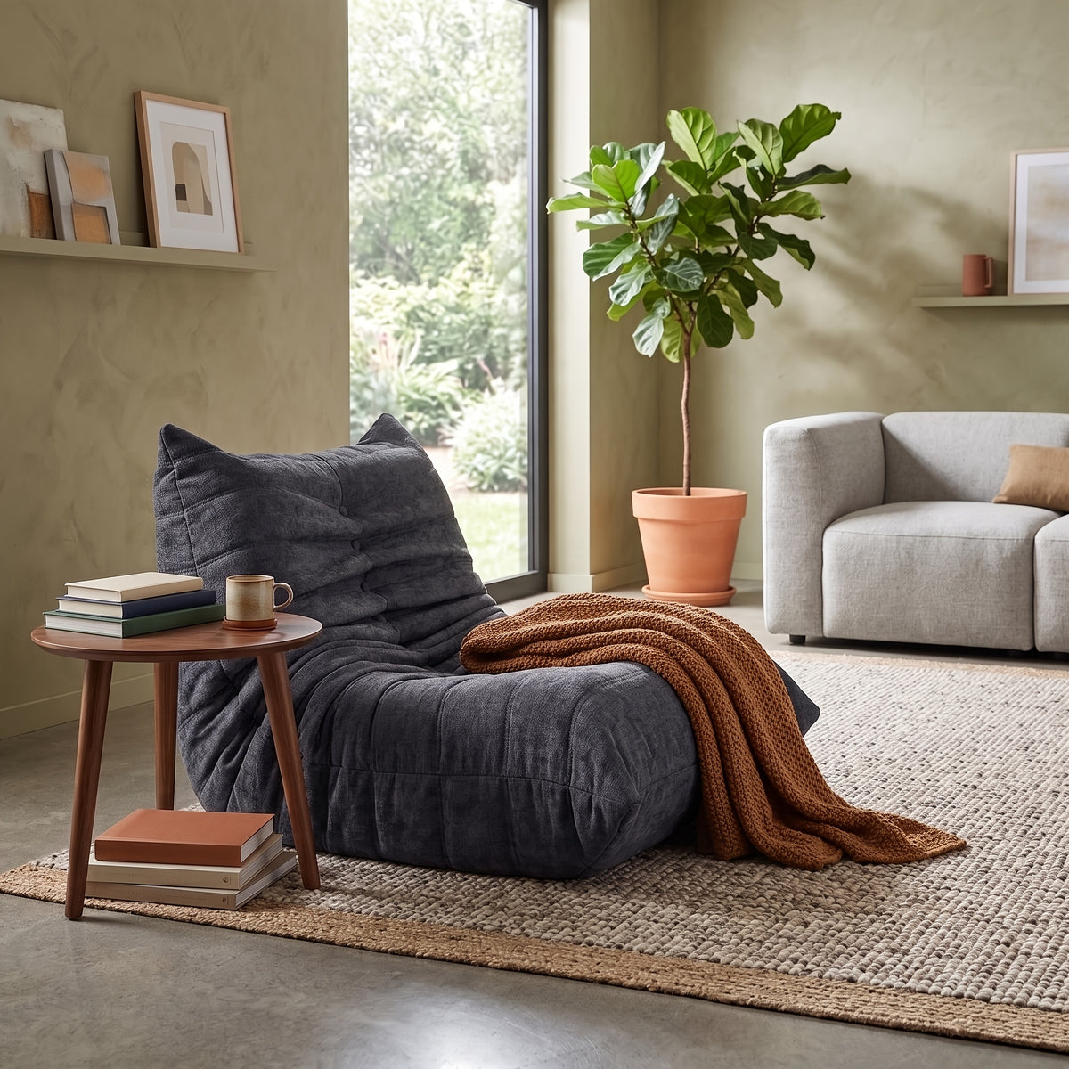 oversized bean bag chair   premium fabric foam filled - Temu