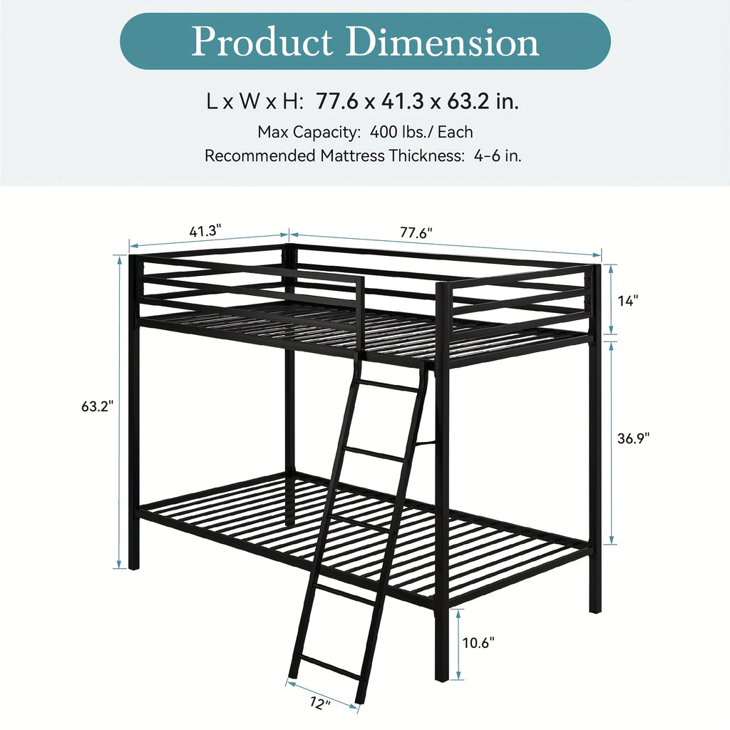 twin   bunk bed sturdy reinforced frame - Temu