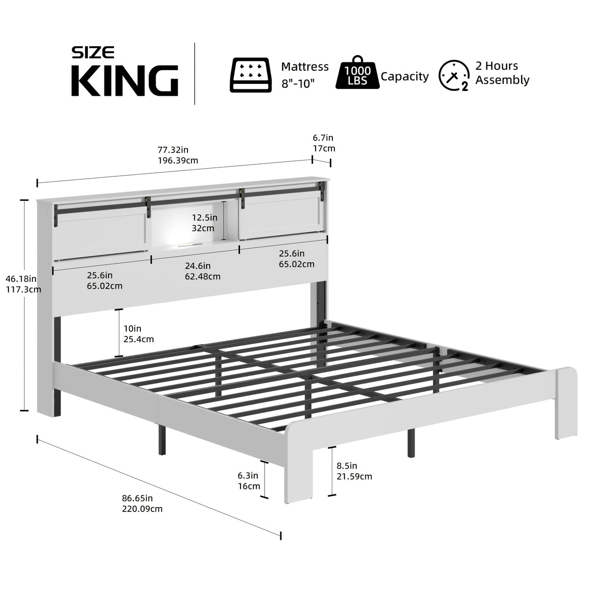 king queen wooden platform bed frame headboard modern - Temu