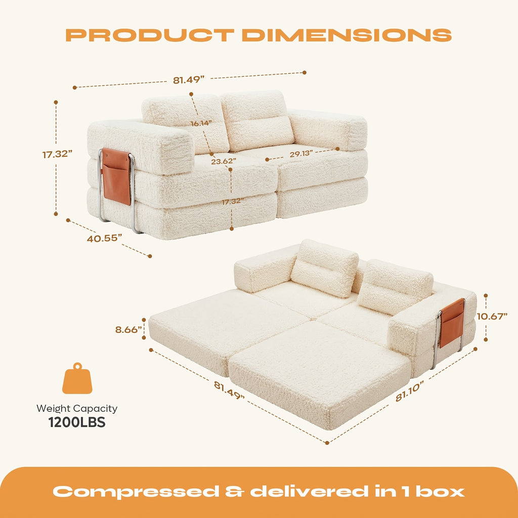 81 5 foldable sofa bed convertible couch bed storage - Temu