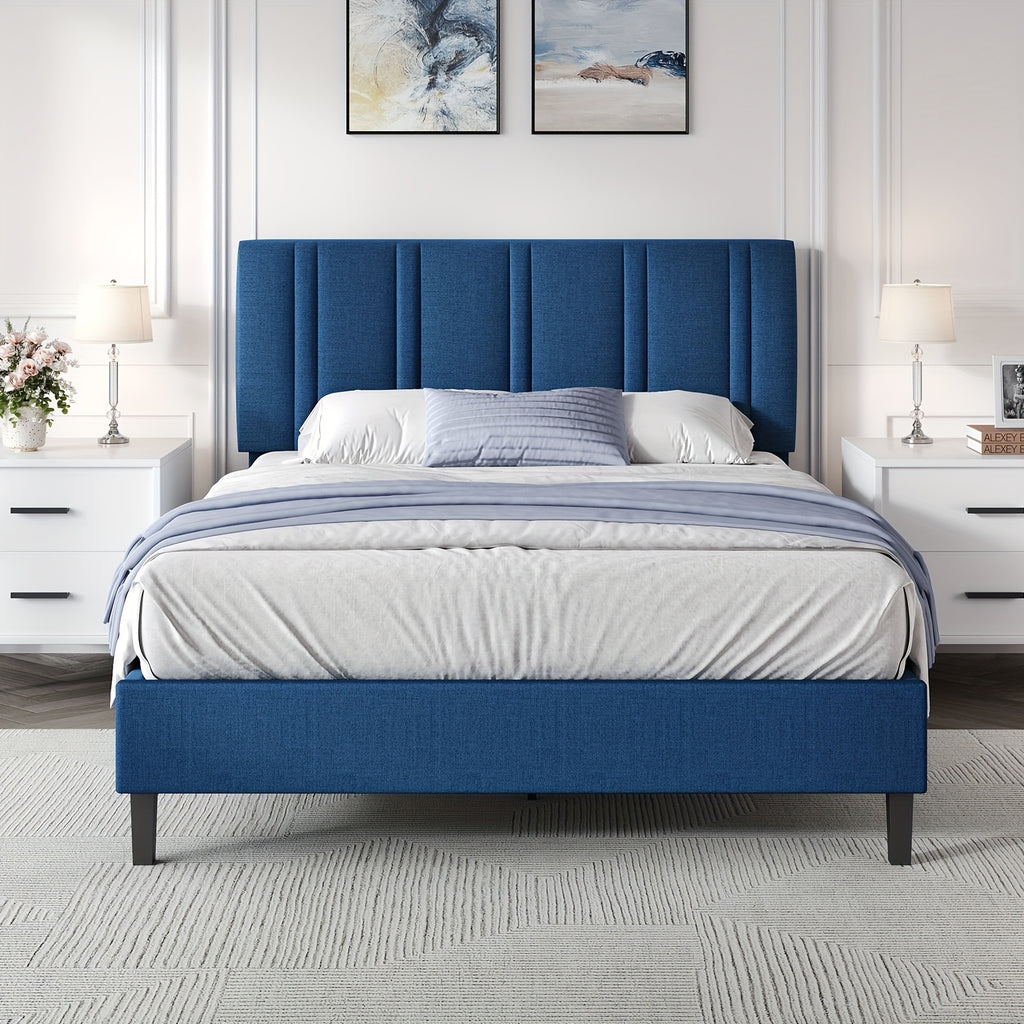 twin full queen size bed frame headboard sturdy wooden - Temu