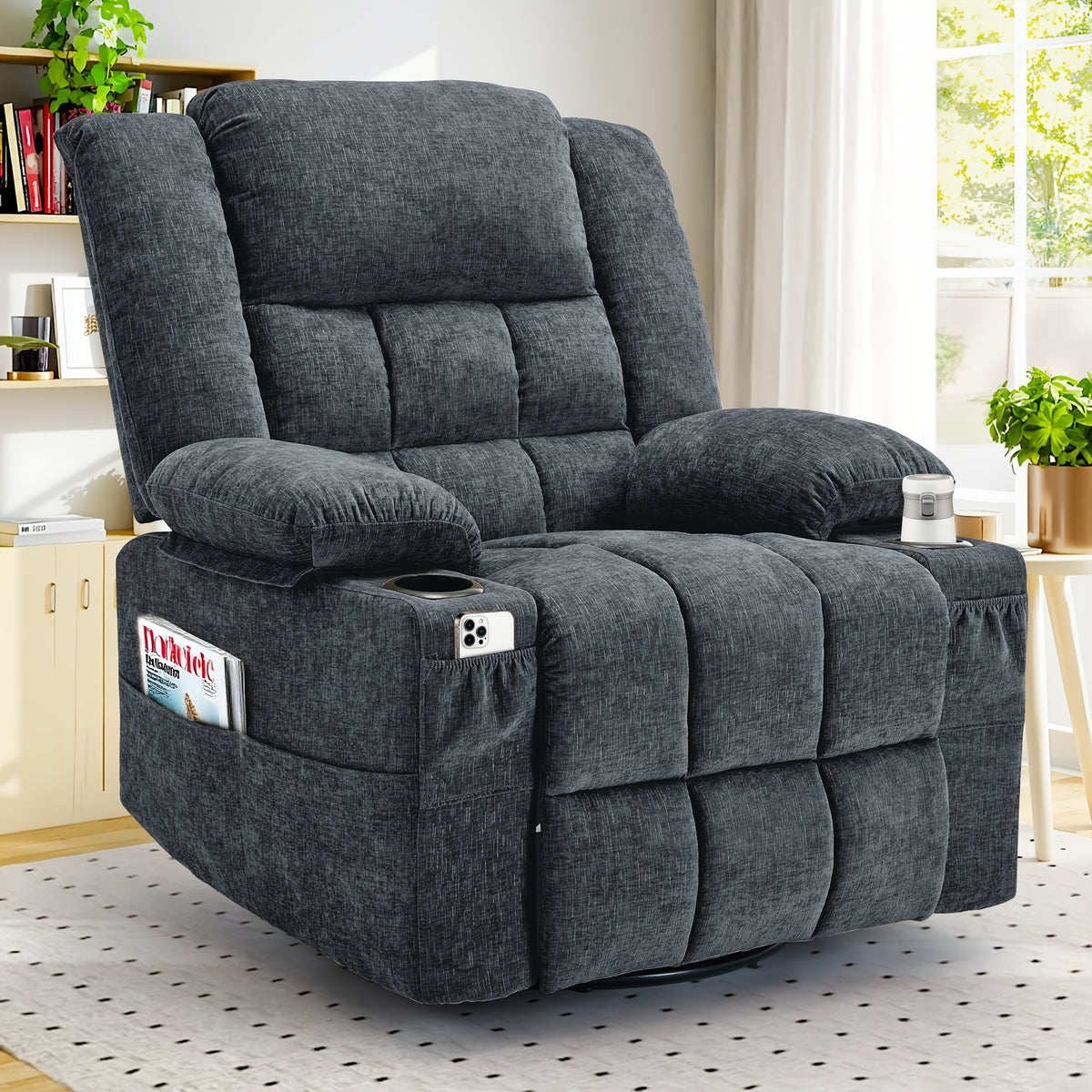 swivel recliner living room single lounge chair medium sized - Temu