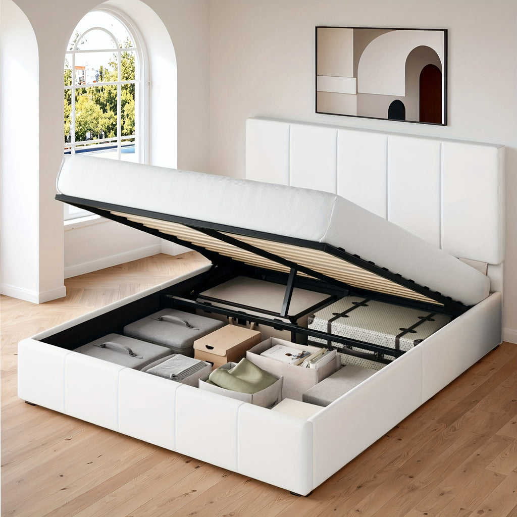 lift storage bed modern velvet upholstered headboard - Temu