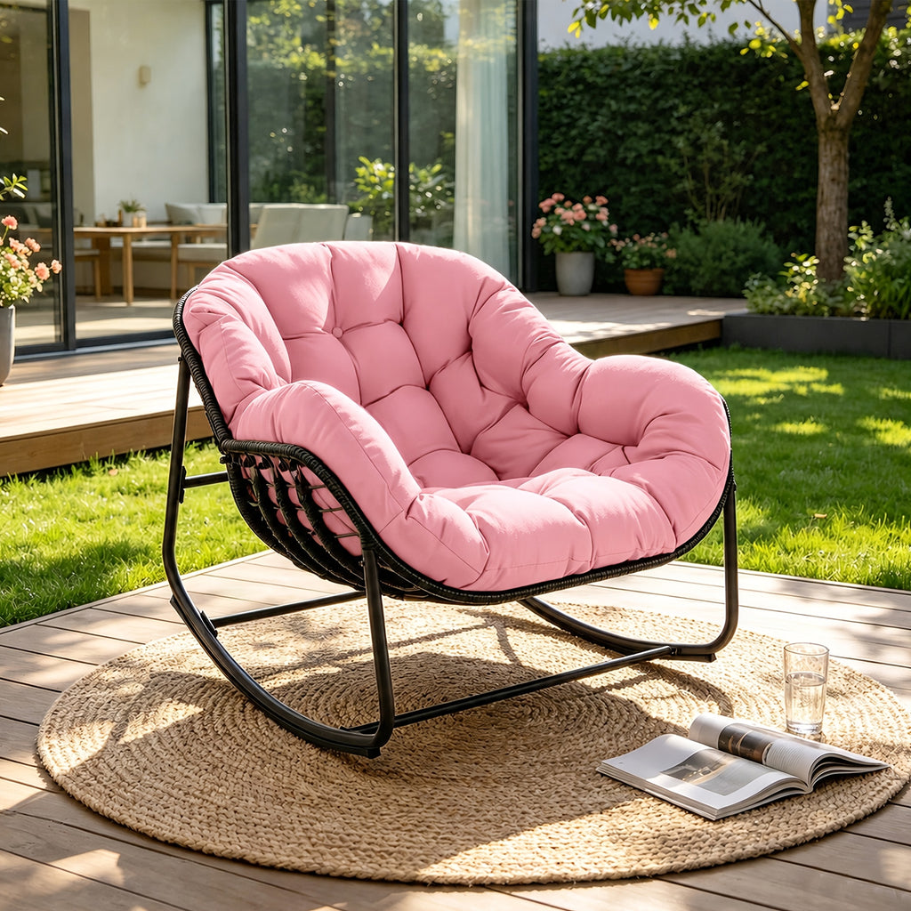 papasan rocking chair outdoor weather wicker papasan patio - Temu